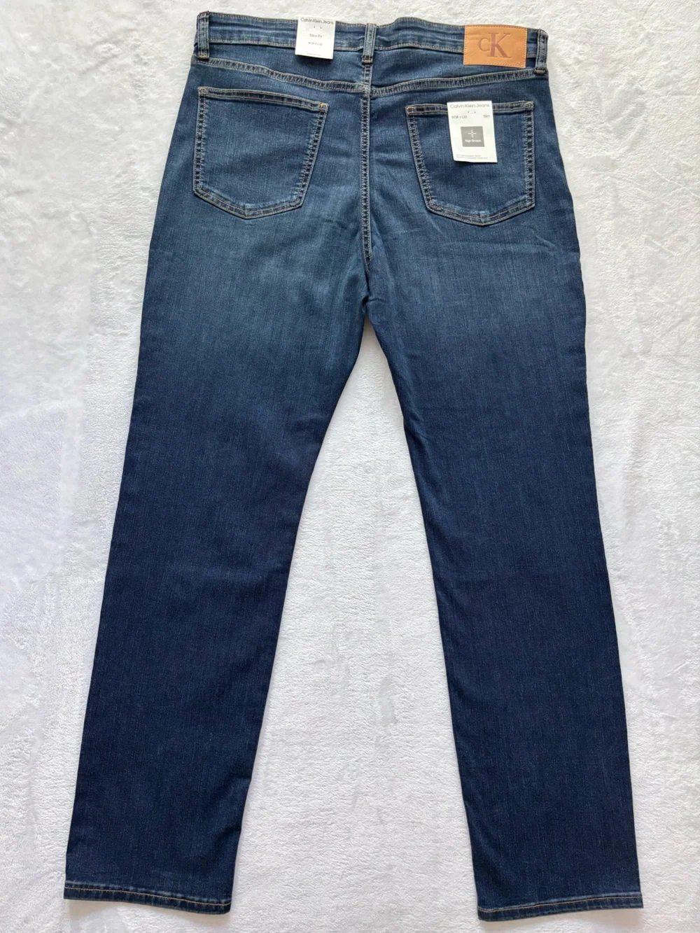 CALVIN KLEIN Men's Slim Fit Mid Rise High Stretch Dark Indigo Jeans--NWT--38x32